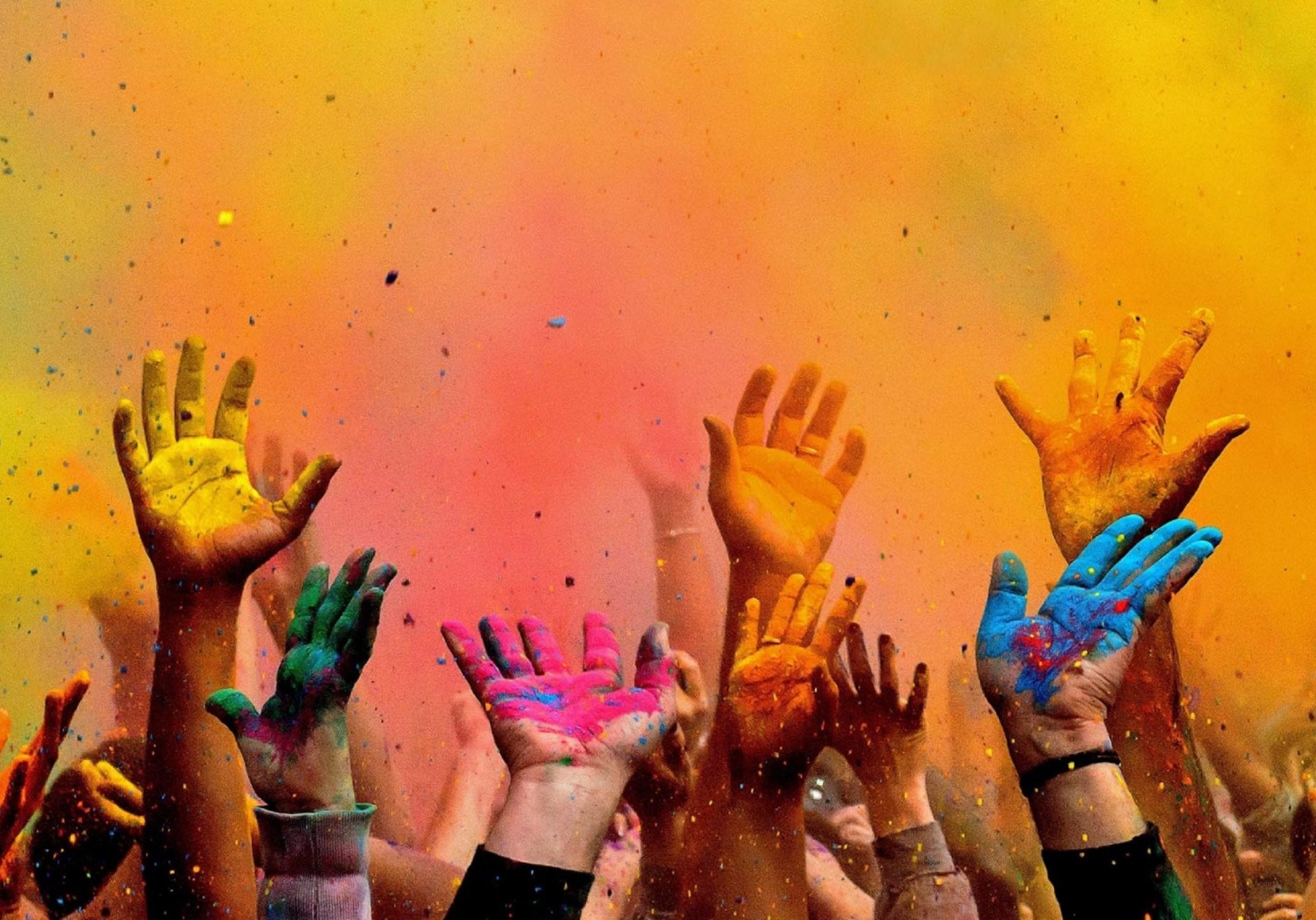 A biggest festival holi celebration in India in the month of march